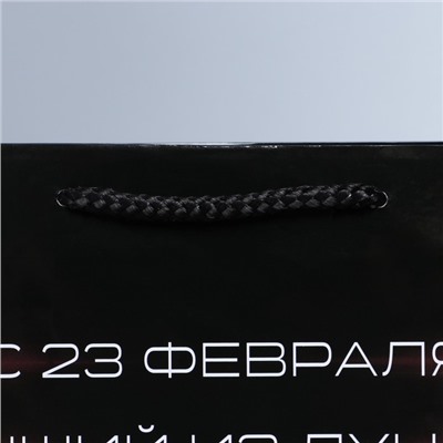 Пакет ламинированный вертикальный «С 23 февраля!», ML 21 × 25 × 8 см 7892392
