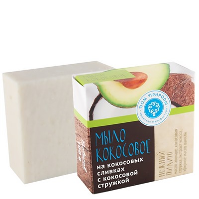 Натуральное мыло на кокосовых сливках «Нежный пилинг» Дом Природы 100 г
