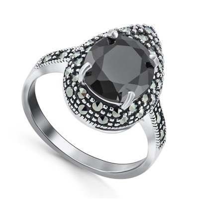 Серебряное кольцо с куб.цирконием и марказитом