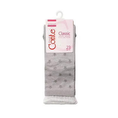 CONTE CLASSIC Носки из вискозы с глянцевым рисунком и декоративной прозрачной сеткой