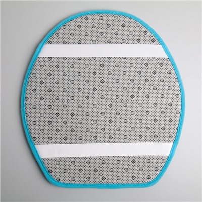Набор ковриков для ванны и туалета 3 шт 35х40, 40х50, 50х80 см "Геометрик" цвет голубой