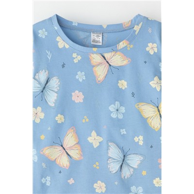 Пижама К 1622-1 небесный, бабочки
