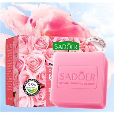 Мыло для лица и тела с РОЗОЙ Sadoer Organic Rose Flower, 100 гр.