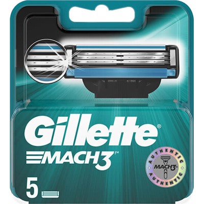 Сменные кассеты для бритья Gillette Mach3 5 шт