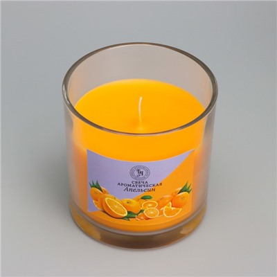 Свеча ароматическая в стакане "Orange", апельсин, 10х10 см