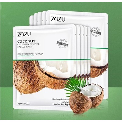 Тканевая маска для лица с экстрактом кокоса Zozu Coconut Collagen Essence Facial Mask