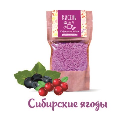 Кисель сухой витаминизированный "Сибирская ягода", дой-пак, пакет