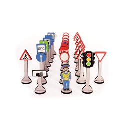 Игровой набор набор «Дорожные знаки» (24 знака, инспектор ГИБДД, светофор)