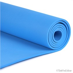 Коврик для йоги и фитнеса спортивный гимнастический EVA 6мм. 173х61х0,6 цвет: голубой / YM-EVA-6B / уп 24