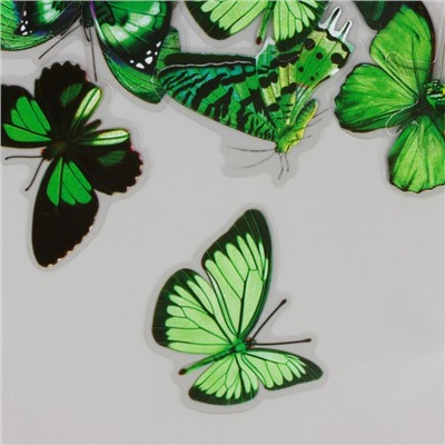 Наклейки PVC "Зелёные бабочки" набор 40 шт 8х7 см