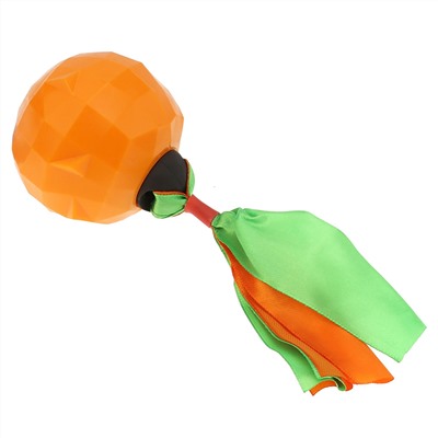 Игрушка для собаки "Мяч" д7см h7см, резиновая, с пищалкой, с лентами, на картоне, цвета в ассортименте: желтый, оранжевый, голубой (Китай)