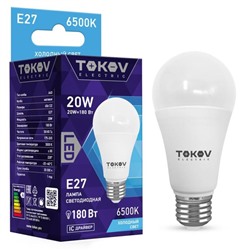 Лампа светодиодная TOKOV ELECTRIC, 20 Вт, А60, 6500 К, Е27, 176-264В