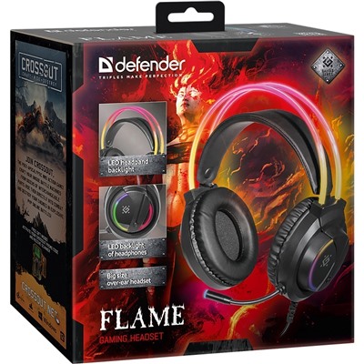 Компьютерная гарнитура Defender Flame игровая (black)