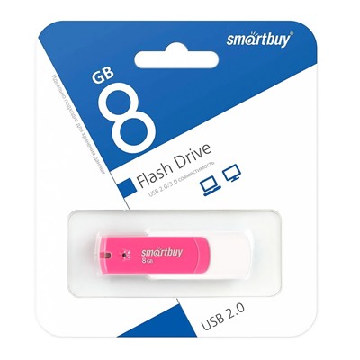 Флэш накопитель USB  8 Гб Smart Buy Diamond (pink)