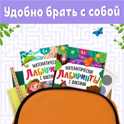 Набор книг «Математические лабиринты с фактами», 2 книги по 36 стр., 6+