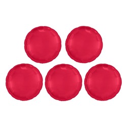 Шары фольгированные 19", круг, набор 5 шт., цвет красный 7114808