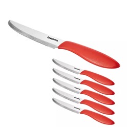 Набор столовых ножей PRESTO 12 см, 6 штук, красный