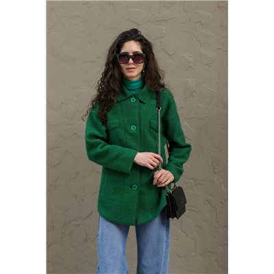 Куртка из валяной шерсти Женева, зеленая. Арт.515