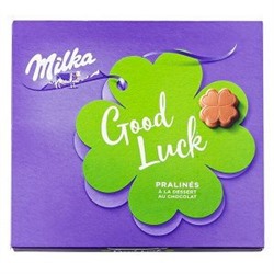 Набор шоколадных конфет Milka I love Good luck с молочно-шоколадным кремом 110гр