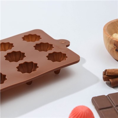 Форма для шоколада Доляна «Трюфели», силикон, 21×10×2,2 см, 15 ячеек, цвет коричневый