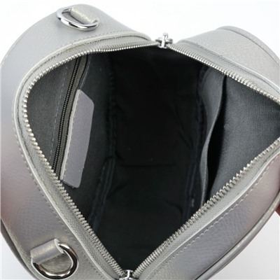 Женская круглая кожаная сумка 1389-220 Светло-Серый