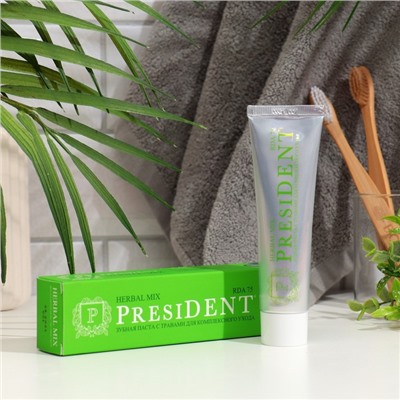 Зубная паста President Herbal mix, 75 RDA, 50 мл