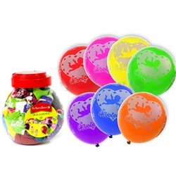 Воздушные шарики С Любовью в круглой банке (100 шт), цена за 100 шт.