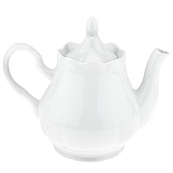 Чайник заварочный фарфоровый 1,75л, форма "Романс", с крышкой, белье (Беларусь)