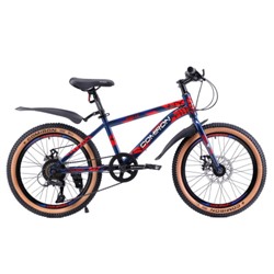 Велосипед 20" рама 12" 7sp GT2007 SPHF COMIRON REBEL, жёсткая вилка, сине-красный