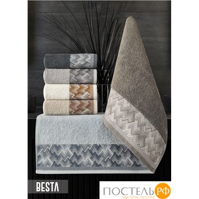 Полотенце Карвен Vip Cotton"BESTA" 50*90 6шт.махра,penye Н 3237