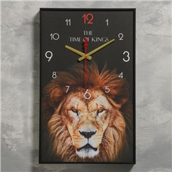 Часы-картина настенные, интерьерные "Лев", плавный ход, 57 х 35 х 4 см