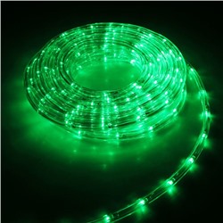 Световой шнур Luazon Lighting 10 мм, IP44, 5 м, 24 LED/м, 220 В, 8 режимов, свечение зелёное