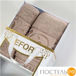 Т0389/SMB-11 Набор полотенец EFOR BAMBOO TAC из 2х пр. (50*90,70*140) 100% бамбук (кофейный)