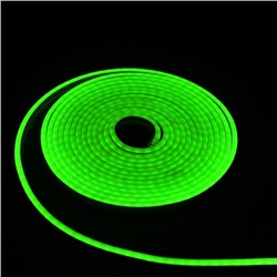 Гибкий неон Luazon Lighting 6 × 12 мм, IP65, 5 м, SMD2835, 120 LED/м, 12 В, свечение зелёное
