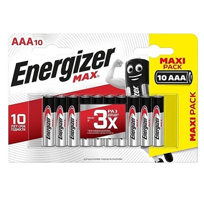 Батарейка AAA Energizer LR03 Max (10-BL) (120) ЦЕНА УКАЗАНА ЗА 10 ШТ