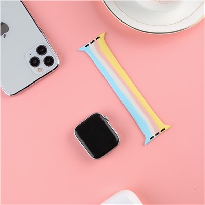 Ремешок - ApW Apple Watch 42/44/45мм силикон на кнопке (002) (multicolor)