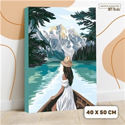 Картина по номерам на холсте с подрамником «Девушка в лодке» 40х50 см