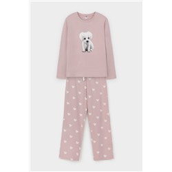 Пижама КБ 2830 розово-сиреневый, сердечки