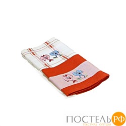 QXK G68 RE/2p 45*70 Подарочное3 Комплект полотенец SOAVITA kitchen Вафельное полотно (Красный)