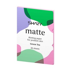 Shary Матирующие салфетки для лица "Зеленый чай" для проблемной кожи 12г (Ю.Корея)