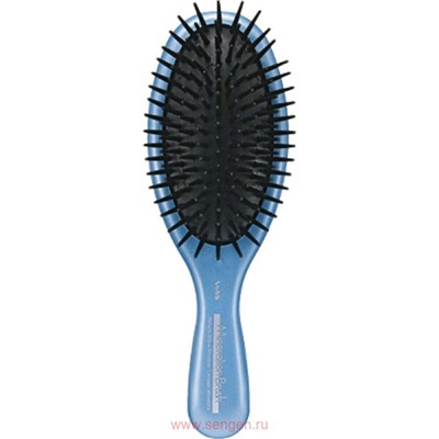 Щетка массажная VeSS Mineralion Brush, для сухих, ослабленных волос с минералами горных пород, круглая, голубая.