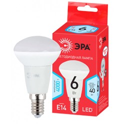 Лампа светодиодная ЭРА RED LINE LED R50-6W-840-E14 R Е14, 6Вт, рефлектор, нейтральный белый свет /1/10/100/