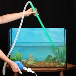 Сифон аквариумный "Пижон" улучшенный, с грушей, сеткой и регулятором потока воды, 2,1 м