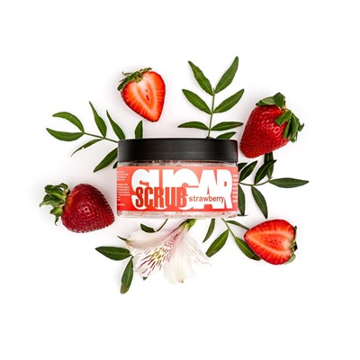 Скраб для тела Strawberry (с экстрактом клубники, сахарный), 300 г