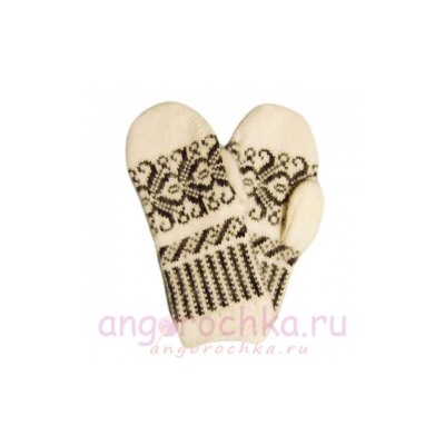 Пуховые серые женские перчатки - 403.3