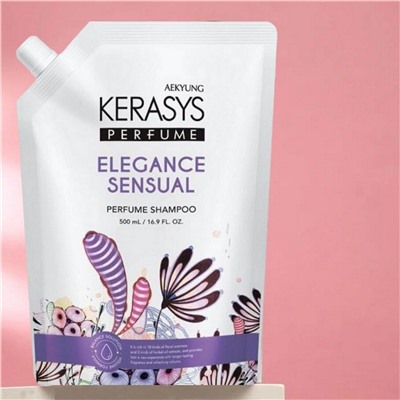 KeraSys Шампунь для волос парфюмированный Элеганс (запаска) / Perfume Shampoo Elegance & Sensual, 500 мл