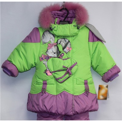 Комплект зимний Зайка Томми Lemming зеленый/розовый