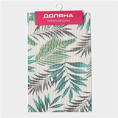 Коврик для дома Доляна «Пальмовая ветвь», 40×65 см, цвет зелёный