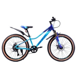 Велосипед 24" рама 12" 7sp GT2407L B COMIRON SMART синий алжир голубой металлик дип индиго
