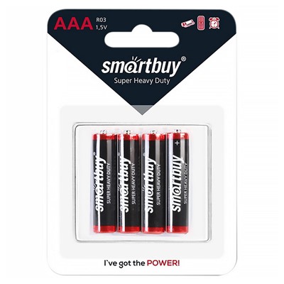 Батарейка AAA Smart Buy R03 (4-BL) (48/960) ЦЕНА УКАЗАНА ЗА 4 ШТ